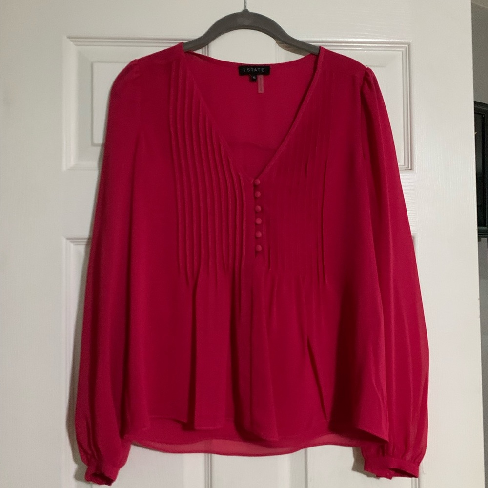 Beautiful sheer blouse with V neck. On tag color states rose blossom